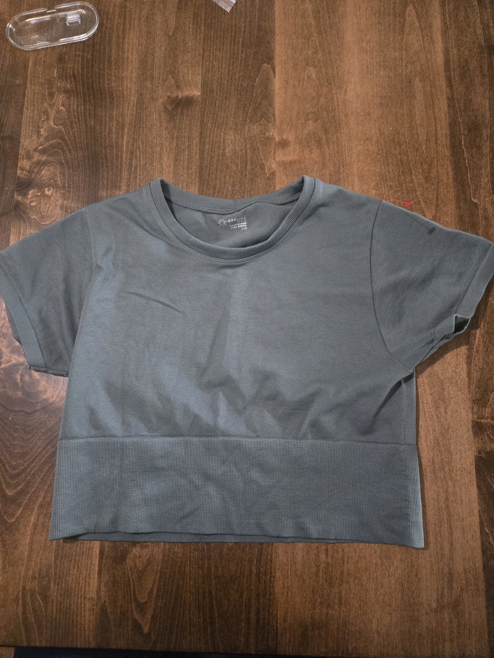 Aerie Slate Green Cropped Tee